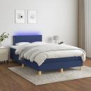 Boxspringbett mit Matratze & LED Blau 120x200 cm Stoff