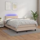 Boxspringbett mit Matratze & LED Cappuccino-Braun 120x200cm