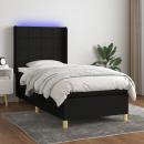 Boxspringbett mit Matratze & LED Schwarz 80x200 cm Stoff