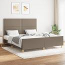 Bettgestell mit Kopfteil Taupe 180x200 cm Stoff