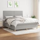 Boxspringbett mit Matratze Hellgrau 160x200 cm Stoff