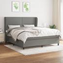 Boxspringbett mit Matratze Dunkelgrau 160x200 cm Stoff