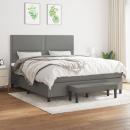 Boxspringbett mit Matratze Dunkelgrau 180x200 cm Stoff