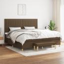 Boxspringbett mit Matratze Dunkelbraun 200x200 cm Stoff