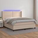 Boxspringbett mit Matratze & LED Cappuccino-Braun 160x200cm