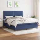 Boxspringbett mit Matratze Blau 180x200 cm Stoff