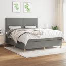 Boxspringbett mit Matratze Dunkelgrau 180x200 cm Stoff