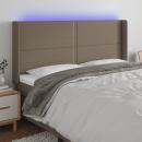 LED Kopfteil Taupe 163x16x118/128 cm Stoff