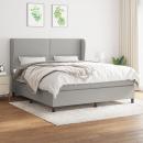 Boxspringbett mit Matratze Hellgrau 160x200 cm Stoff