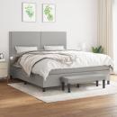 Boxspringbett mit Matratze Hellgrau 160x200 cm Stoff