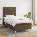 Boxspringbett mit Matratze Dunkelbraun 90x190 cm Stoff