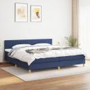 Boxspringbett mit Matratze Blau 200x200 cm Stoff