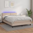 Boxspringbett mit Matratze & LED Cappuccino-Braun 140x200cm