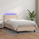 Boxspringbett mit Matratze & LED Cappuccino-Braun 80x200cm