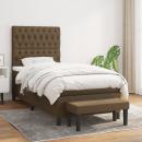 Boxspringbett mit Matratze Dunkelbraun 90x190 cm Stoff