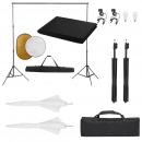 Fotostudio-Set mit Beleuchtung, Hintergrund und Reflektor