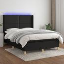 Boxspringbett mit Matratze & LED Schwarz 140x190 cm Stoff 