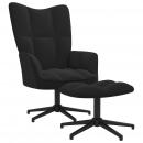 Relaxsessel mit Hocker Schwarz Samt