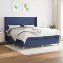 Boxspringbett mit Matratze Blau 160x200 cm Stoff