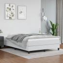 Boxspringbett mit Matratze Weiß 140x190 cm Kunstleder