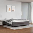 Boxspringbett mit Matratze Grau 160x200 cm Kunstleder