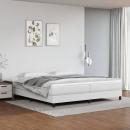 Boxspringbett mit Matratze Weiß 200x200 cm Kunstleder