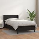 Boxspringbett mit Matratze Schwarz 100x200 cm Kunstleder