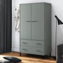 Kleiderschrank OSLO Metallbeine Grau 90x55x172,5cm Massivholz