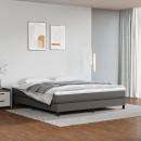 Boxspringbett mit Matratze Grau 180x200 cm Kunstleder