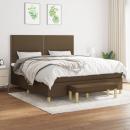 Boxspringbett mit Matratze Dunkelbraun 160x200 cm Stoff