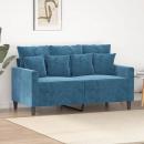 2-Sitzer-Sofa Blau 120 cm Samt