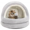 Katzenbett 40x40x35 cm Grau und Creme