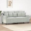 2-Sitzer-Sofa Hellgrau 140 cm Samt