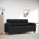 2-Sitzer-Sofa Schwarz 140 cm Kunstleder