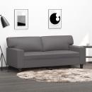 2-Sitzer-Sofa Grau 140 cm Kunstleder