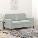 2-Sitzer-Sofa Hellgrau 140 cm Samt