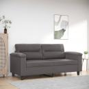 2-Sitzer-Sofa Grau 140 cm Kunstleder