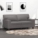 2-Sitzer-Sofa Grau 120 cm Kunstleder