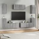 7-tlg. TV-Schrank-Set Grau Sonoma Holzwerkstoff