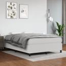 Boxspringbett mit Matratze Weiß 140x190 cm Kunstleder