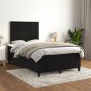 Boxspringbett mit Matratze Schwarz 120x200 cm Samt