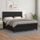 Boxspringbett mit Matratze Schwarz 180x200 cm Kunstleder