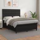 Boxspringbett mit Matratze Schwarz 140x190 cm Kunstleder