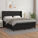 Boxspringbett mit Matratze Schwarz 180x200 cm Kunstleder