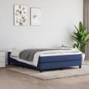 Boxspringbett mit Matratze Blau 140x190 cm Stoff