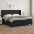 Boxspringbett mit Matratze Schwarz 200x200 cm Kunstleder