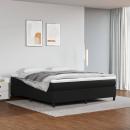 Boxspringbett mit Matratze Schwarz 160x200 cm Kunstleder