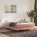 Boxspringbett mit Matratze Rosa 140x190 cm Samt