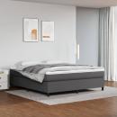 Boxspringbett mit Matratze Grau 180x200 cm Kunstleder