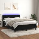 Boxspringbett mit Matratze & LED Schwarz 140x190 cm Samt